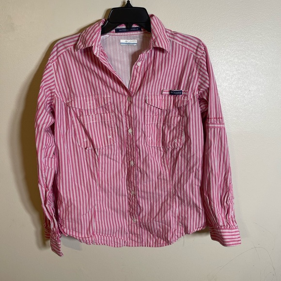 Columbia PFG Women's Super Bonehead
Long Sleeve Shirt Top Stripes Pink M - Picture 1 of 5